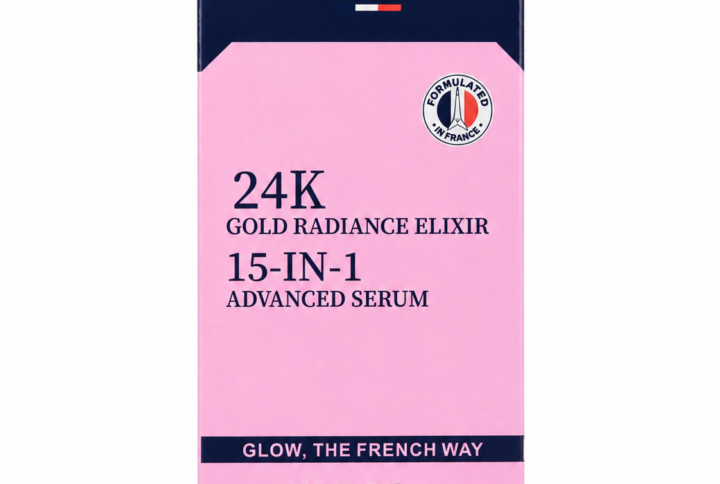 24K Gold Radiance Elixir serum bottle front and back