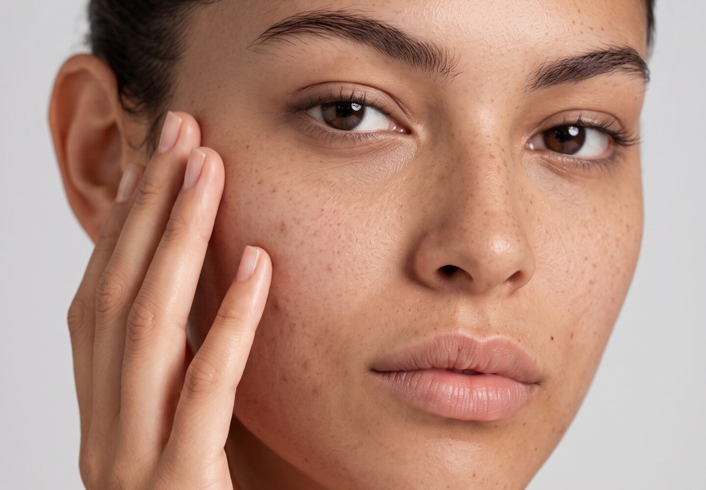 Woman with dull skin lacking glow